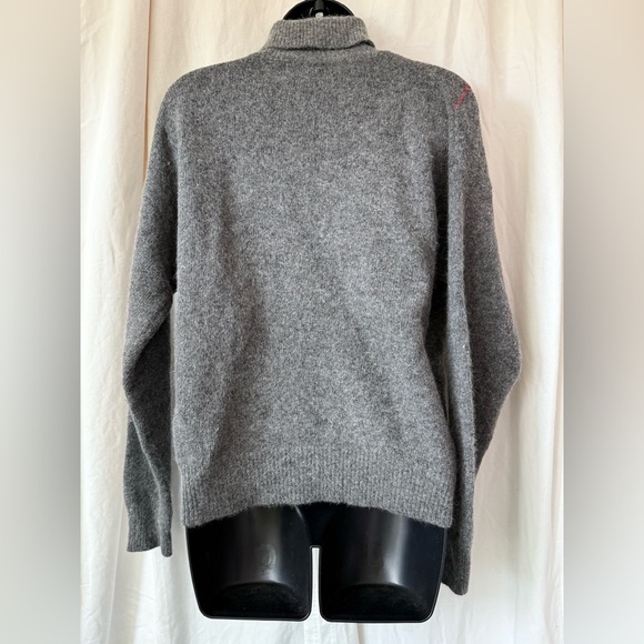 Rafaella Vtg Lambswool Angora Rabbit Fur Blend Argyle Turtleneck Sweater Sz L - Picture 3 of 4